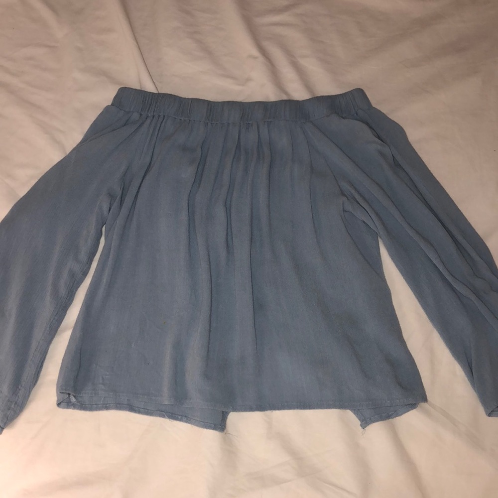 Blue off the shoulder top